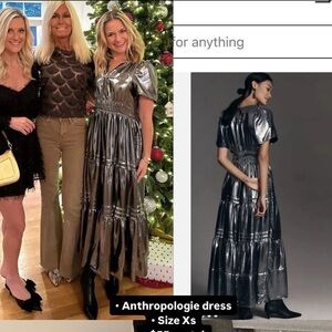 Anthropologie Somerset Maxi Shine Edition Metallic Silver XS